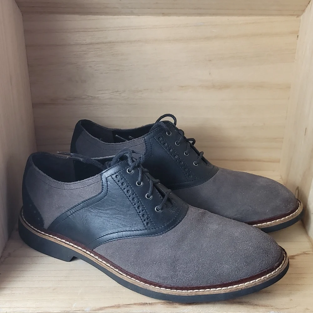 Cole Haan Mens Gray Oxford Shoes - Picture 2 of 10